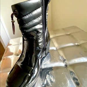 Patent Leather Wedge Apres Ski Boots